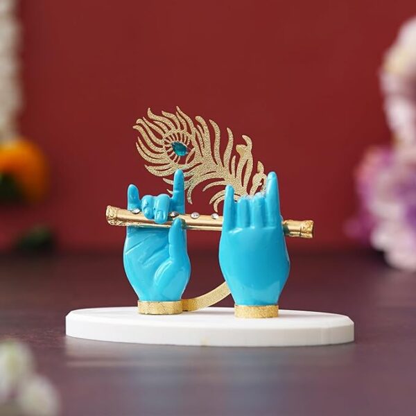 Krishna Holding Flute in Blue Hands, Decorative Showpiece - Image 2