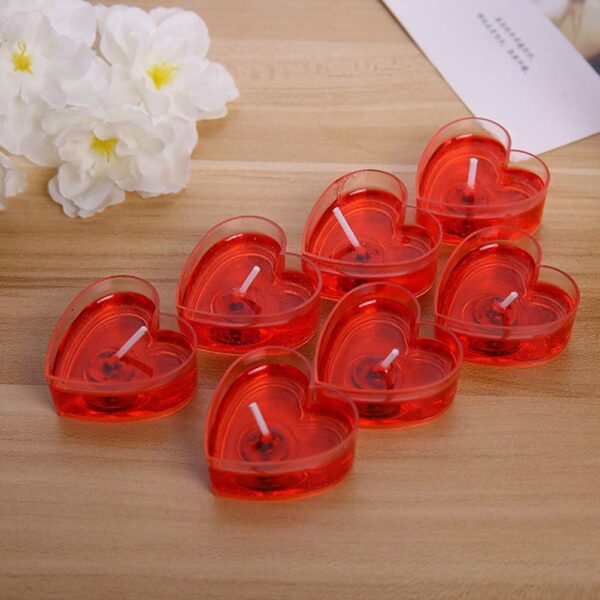Heart Shaped Tealight Smokeless Jelly Candle Scented Gel Candles (Set Of 6)