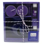 Tea Light Candles With Oil Diffuser With 10 ml Aroma Oil (Set Of 2) Purple Gift Set