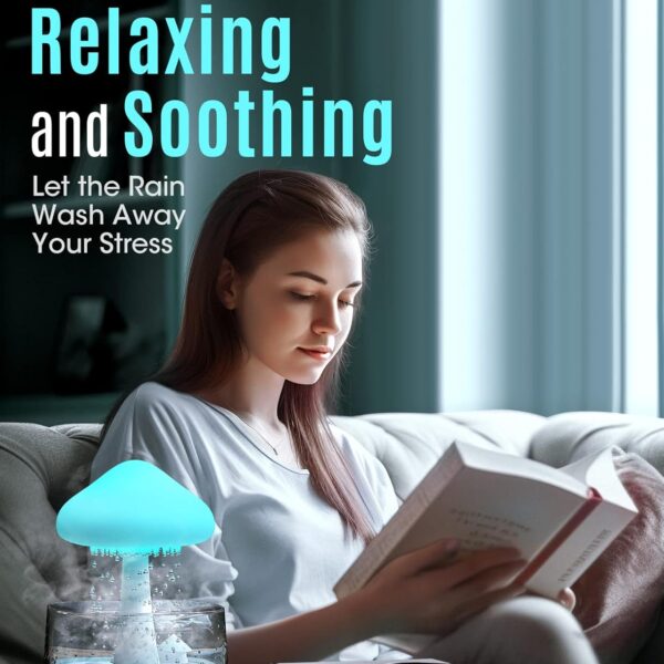 Rain Cloud Humidifier Diffuser For Aromatherapy With 7 Colors LED Lights And Remote Control, USB Rechargeable for Relaxing Mood - Image 3