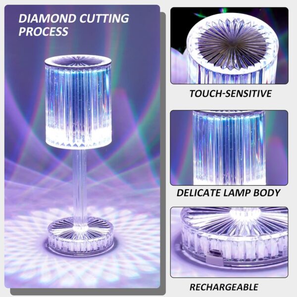 Crystal Table Lamp, Acrylic Led Night Lamp, Elegant Lighting And Versatile Design For Home Decor - Image 3