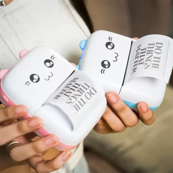 Cute Inkless Pocket Printer, Portable Wireless Bluetooth Thermal Printers with 1 Rolls Printing Paper for Journaling, Making Notes - Image 3