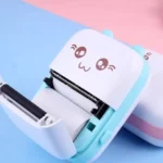 Cute Inkless Pocket Printer, Portable Wireless Bluetooth Thermal Printers with 1 Rolls Printing Paper for Journaling, Making Notes