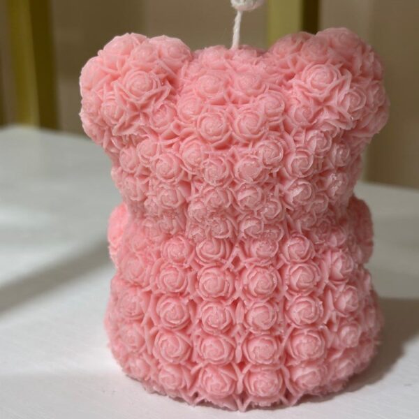 Rose Bear Candle Love Teddy Bear Candle with Heart - Image 6