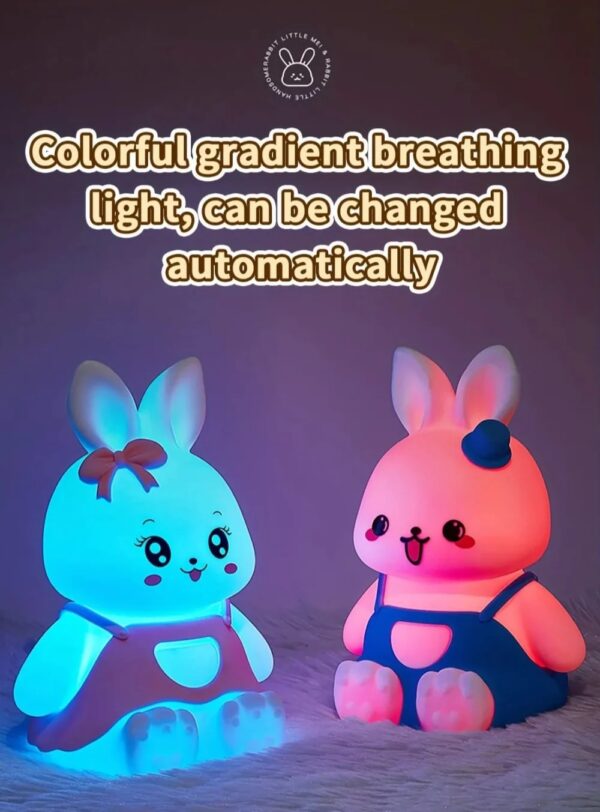 Cute Bunny Couple Pair Silicon Lamp (Rechargeable) - Image 3