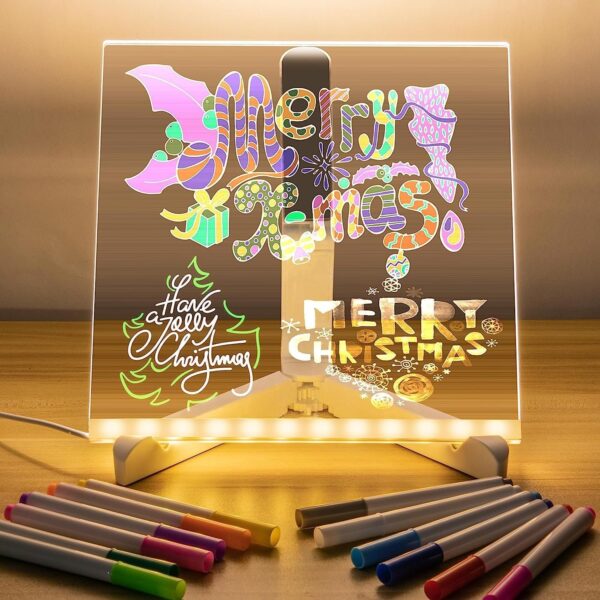 LED Acrylic Writing Board with Colour Pens - Image 2